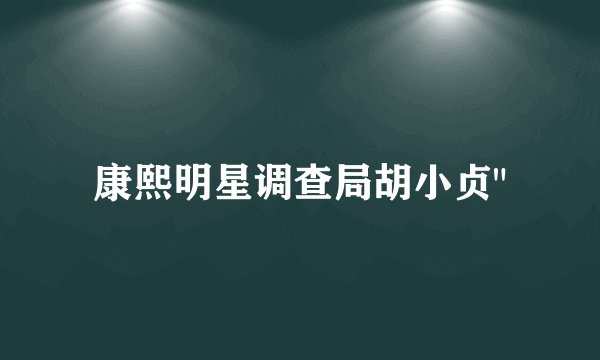 康熙明星调查局胡小贞