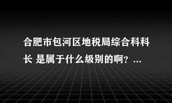 合肥市包河区地税局综合科科长 是属于什么级别的啊？官大还是小？