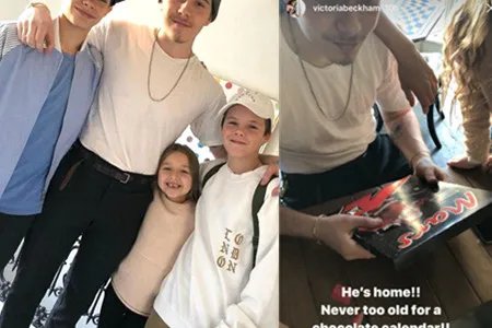 贝嫂晒家人团聚照 生了四个孩子的她人生依然霸气