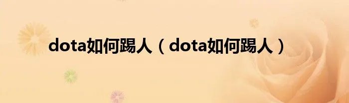 dota如何踢人（dota如何踢人）