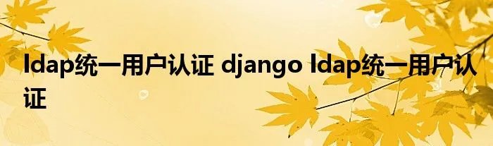 ldap统一用户认证 django ldap统一用户认证
