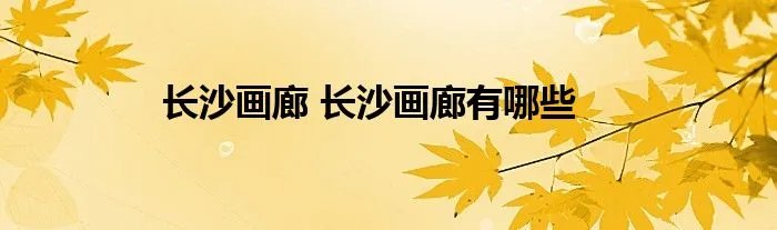 长沙画廊 长沙画廊有哪些