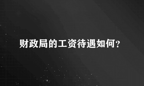 财政局的工资待遇如何？