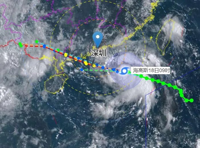 7号台风温州台风网台风路径图更新 “海高斯”路径实时发布系统路径图