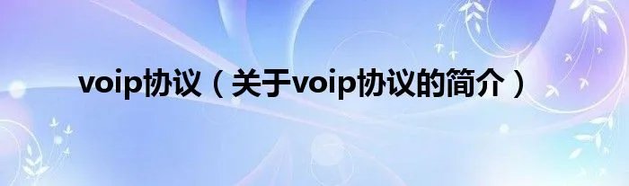 voip协议（关于voip协议的简介）