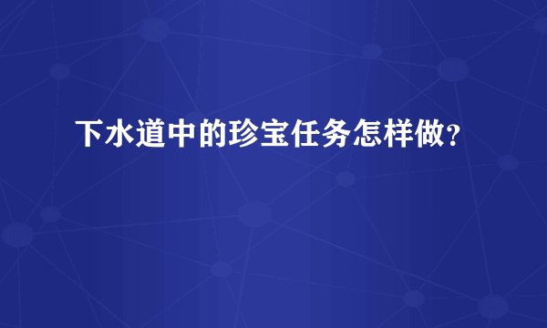 下水道中的珍宝任务怎样做？