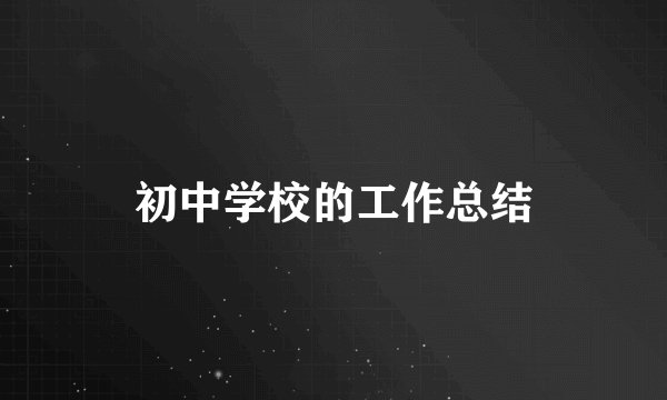 初中学校的工作总结