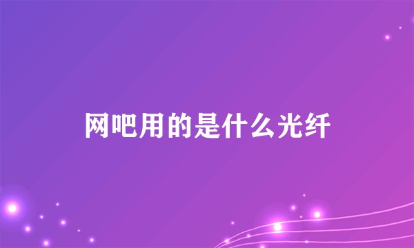 网吧用的是什么光纤