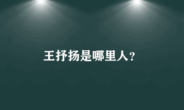 王抒扬是哪里人?