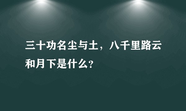 三十功名尘与土,八千里路云和月下是什么?