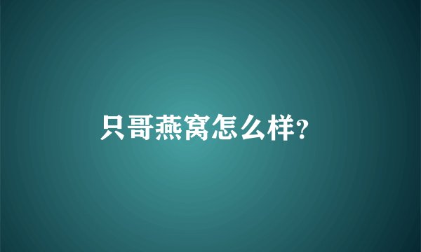 只哥燕窝怎么样？