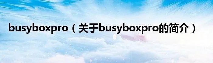 busyboxpro（关于busyboxpro的简介）
