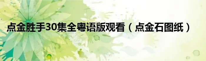点金胜手30集全粤语版观看（点金石图纸）