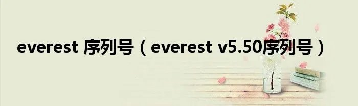 everest 序列号（everest v5.50序列号）