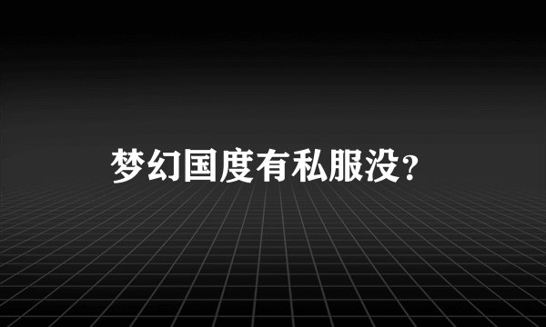 梦幻国度有私服没？
