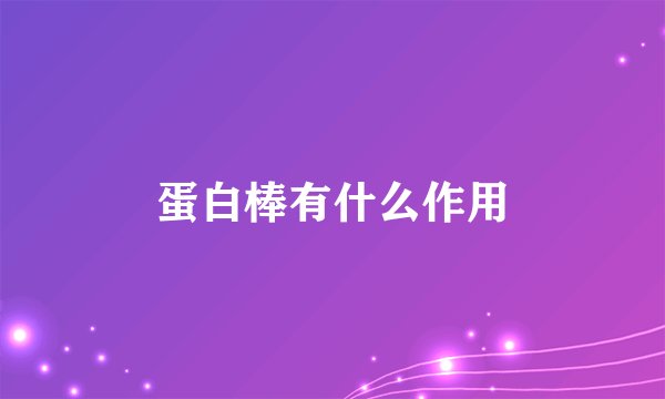 蛋白棒有什么作用