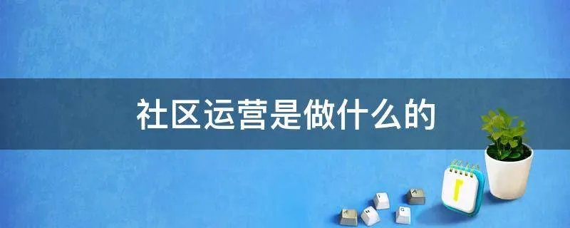 社区运营是做什么的