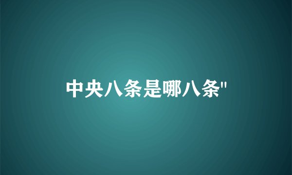 中央八条是哪八条