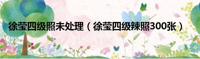 徐莹四级照未处理（徐莹四级辣照300张）