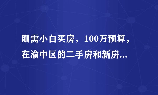刚需小白买房，100万预算，在渝中区的二手房和新房之间犹豫，有建议吗？