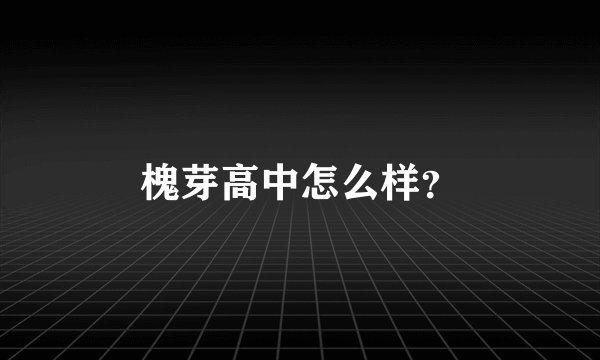 槐芽高中怎么样？
