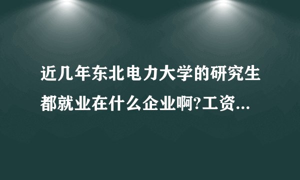 近几年东北电力大学的研究生都就业在什么企业啊?工资待遇好吗?(具体