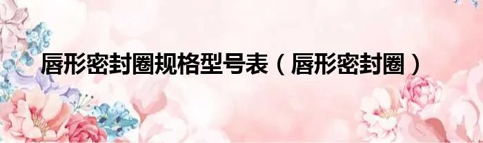 唇形密封圈规格型号表(唇形密封圈)