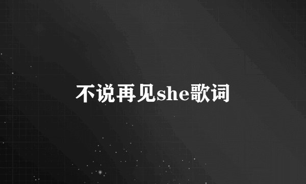 不说再见she歌词