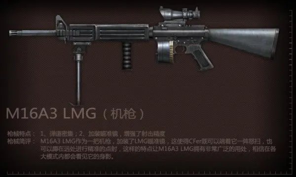 机枪中的步枪 CF强势武器推荐之M16A3 LMG