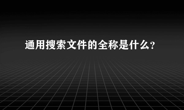 通用搜索文件的全称是什么？