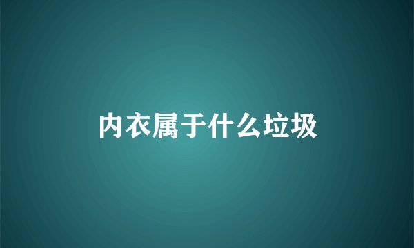 内衣属于什么垃圾