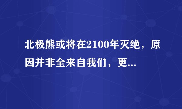 北极熊或将在2100年灭绝,原因并非全来自我们,更多源于它们自身
