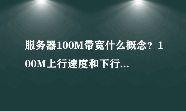 服务器100M带宽什么概念？100M上行速度和下行速度是多少