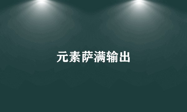 元素萨满输出