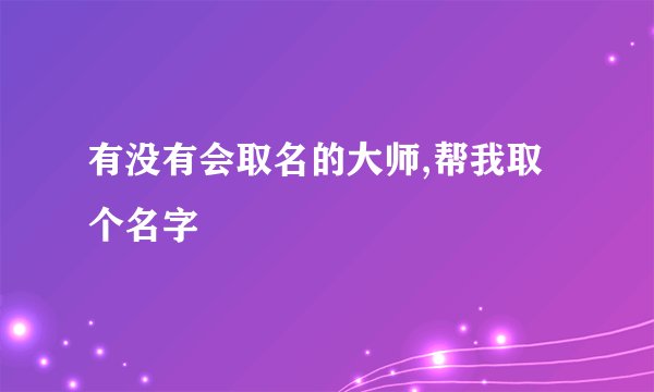 有没有会取名的大师,帮我取个名字