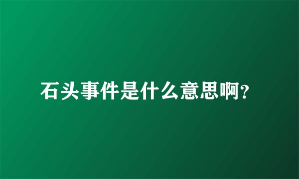石头事件是什么意思啊？
