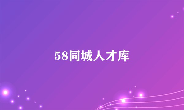58同城人才库