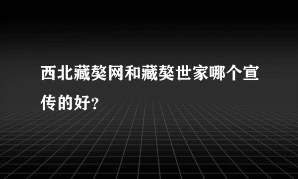西北藏獒网和藏獒世家哪个宣传的好？